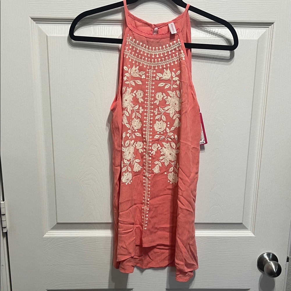 Xhilaration Pink Floral Embroidered Blouse